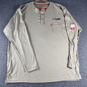 Portwest FR02 Bizflame FR Henley  Long Sleeve T-Shirt Size XXL Workwear Kahki